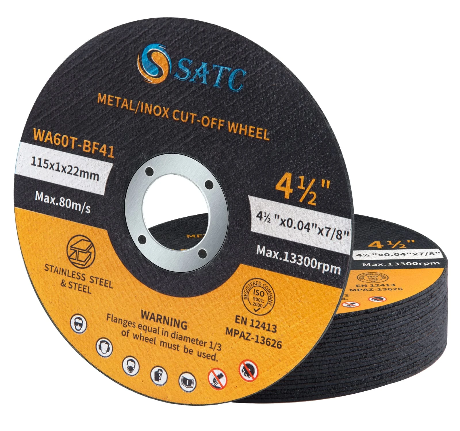 SATC Cutting Discs for Angle Grinder 20-Piece Durable 115mm Metal Cutting Disc Ultra Thin 1mm for Fast & Precise Cutting of Steel, Iron, Aluminum, & Ferrous Metals