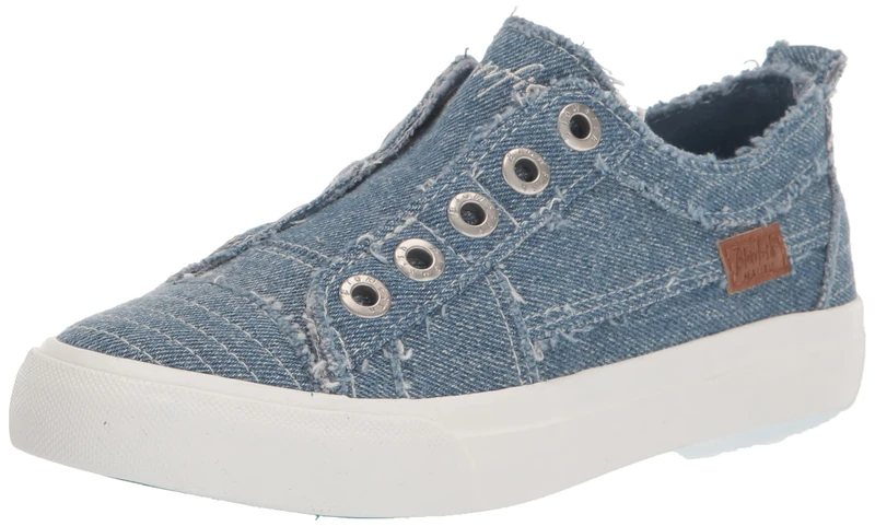 Blowfish Malibu Women's Play Sneaker, Light Stone Washed Denim, 4 UK