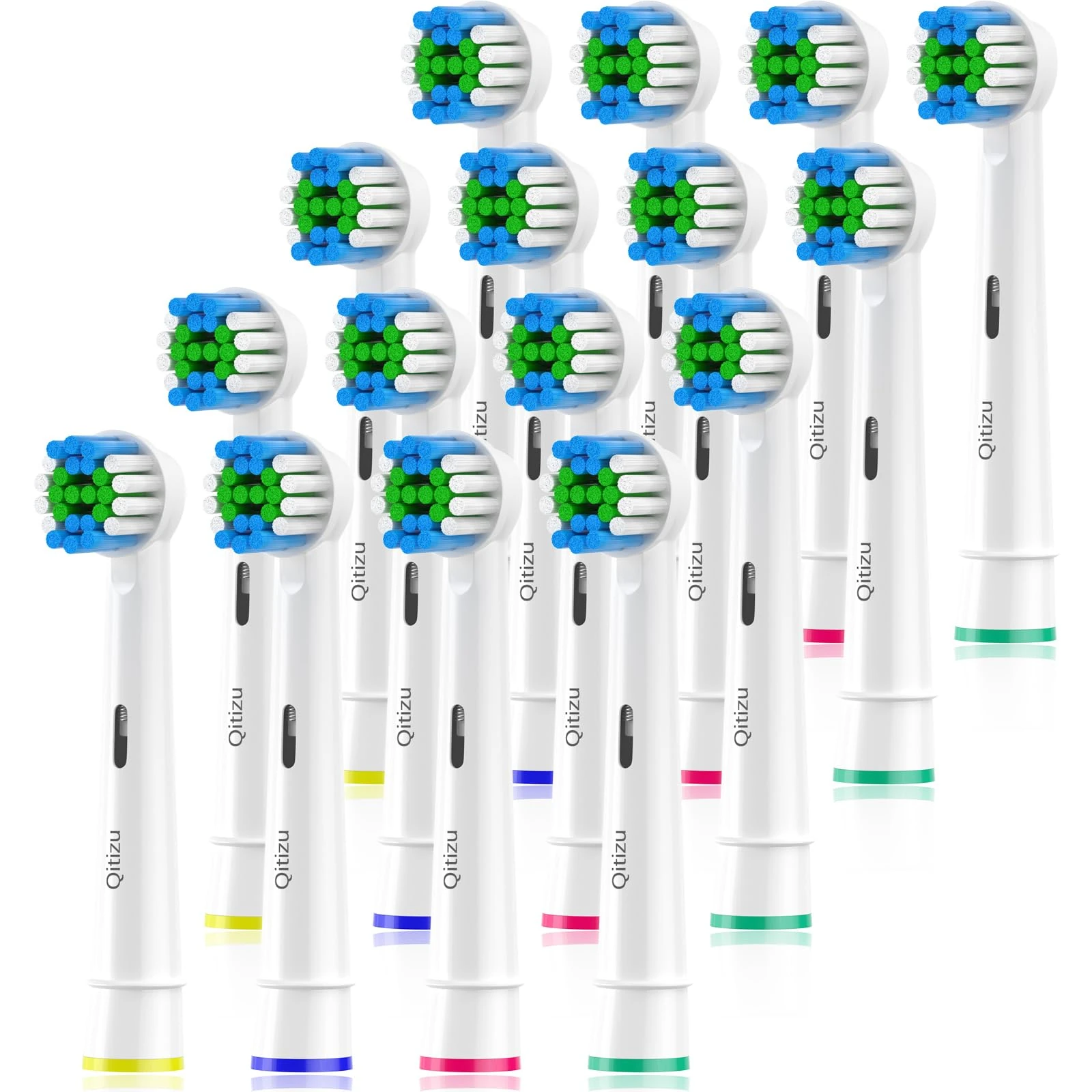 Qitizu Toothbrush Head Compatible with Oral b Braun Electric Toothbrush, Precision Replacement Brush Heads for Pro Smart Genius, Efficient Clean -16 Pack