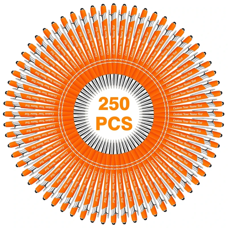 Up to 250 Pcs personalised Pen Bulk ,Custom Ballpoint Pens with Engraved Business Name Message Logo, Soft Black Ink Stylus with Touch Metal Office,Gift for Anniversaries, Graduations, Birthdays