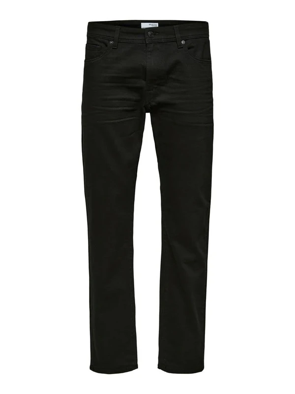SELECTED HOMME Men's SLH196-STRAIGHTSCOTT 24001 Black W NOOS Jeans, Black Denim, 31/32 - Image 1