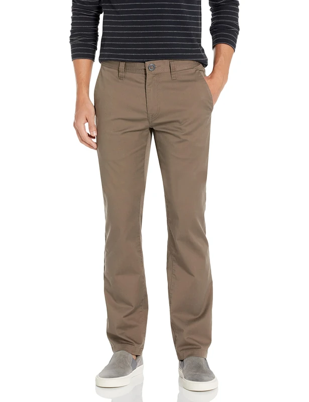 Volcom Men's Frickin Modern Fit Stretch Chino Pant, Mushroom 1, 40W x 34L