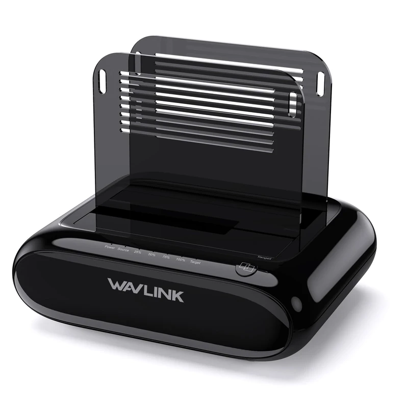 Wavlink Dual Bay External Hard Drive Docking Station Support 2x20TB, USB 3.0 to SATA I/II/III for 2.5 or 3.5in HDD, SSD with Offline Clone Function, supports UASP SATA 5Gbps