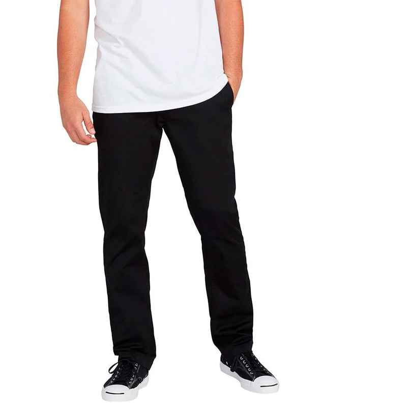 Volcom Men's Frickin Modern Fit Stretch Chino Trousers Pants, Matte, Black 1, 28 W/32 L