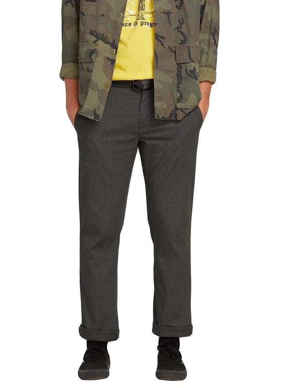 Volcom Men's Frickin Modern Fit Stretch Chino Pant, Charcoal Heather 1, 42W x 30L