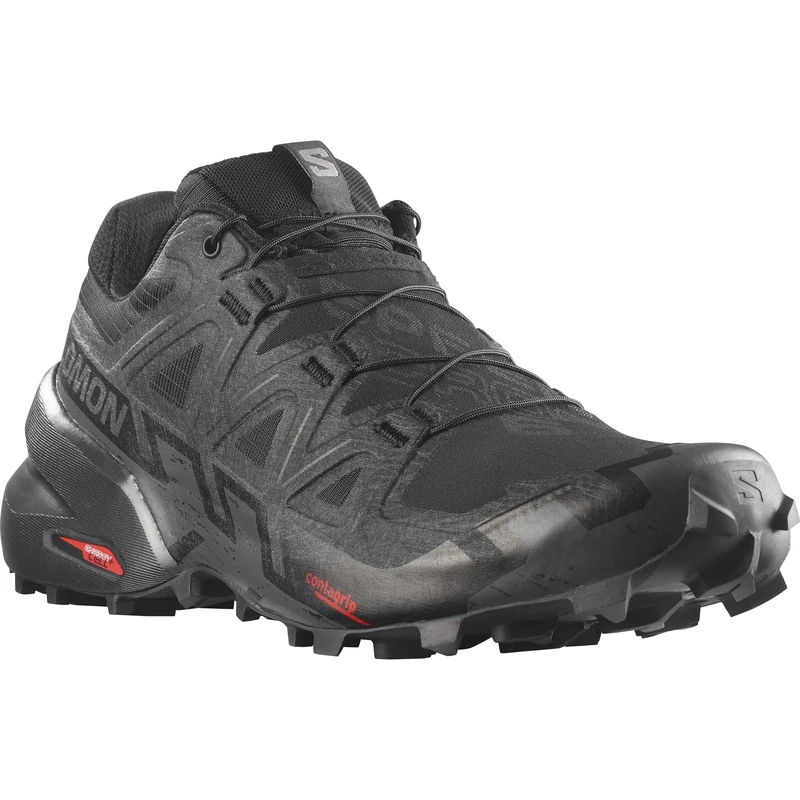 SALOMON Men's Speedcross 6 Sneaker, Black/Black/Phantom, 7.5 UK