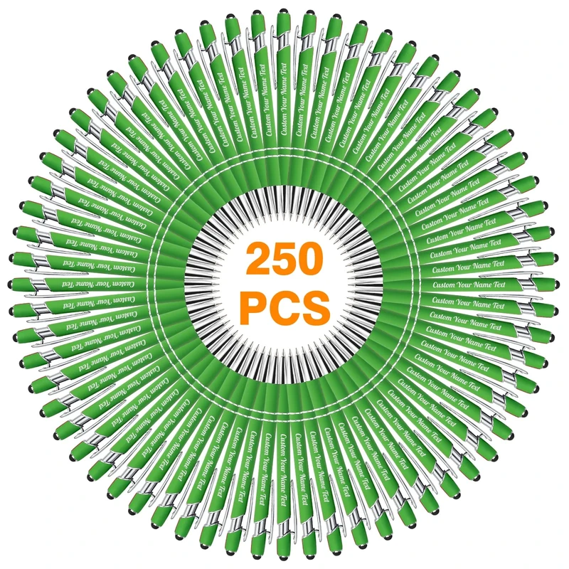 Up to 250 Pcs personalised Pen Bulk ,Custom Ballpoint Pens with Engraved Business Name Message Logo, Soft Black Ink Stylus with Touch Metal Office,Gift for Anniversaries, Graduations, Birthdays