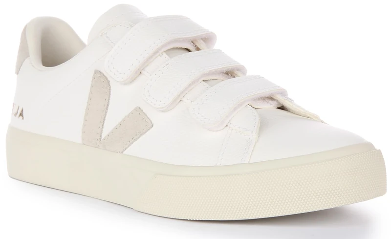 Veja Recife Men's Chromefree Leather Three Strap Trainers (Natural, Size 10)