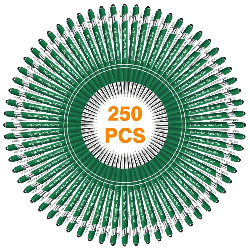 Up to 250 Pcs personalised Pen Bulk ,Custom Ballpoint Pens with Engraved Business Name Message Logo, Soft Black Ink Stylus with Touch Metal Office,Gift for Anniversaries, Graduations, Birthdays