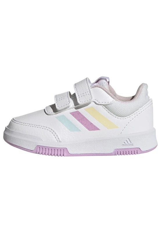 adidas Unisex Kids Tensaur Hook and Loop Shoes, White/Almost Blue/Bliss Lilac, 1 UK