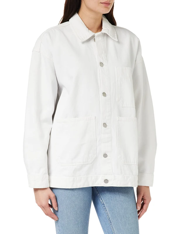 Dr Denim Women's Ina Worker Jacket, White, M