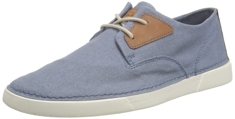 Clarks Men's Gereld Tie Sneaker, Blue Textile, 10.5 UK