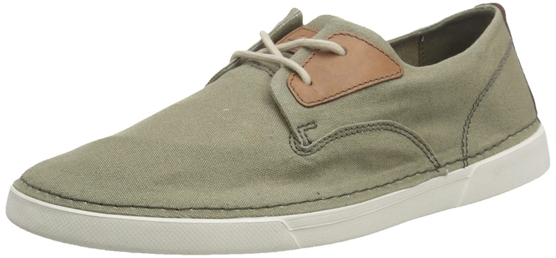 Clarks Men's Gereld Tie Sneaker, Olive Textile, 10.5 UK
