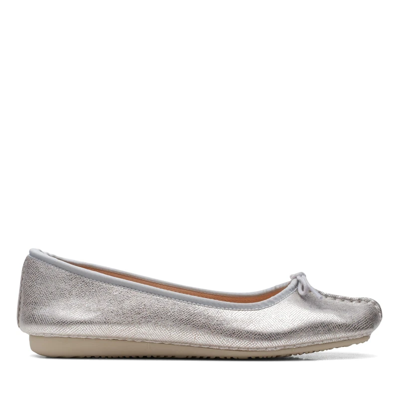 Clarks Women's Freckle Ice Ballet Flats, Silver, 4 UK