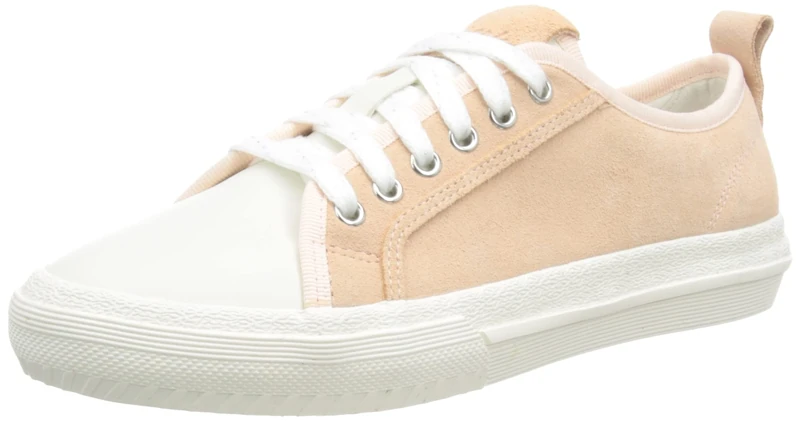 Clarks Women's Roxby Lace Trainers, Pale Peach Combi, 8 UK