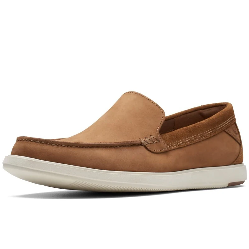 Clarks Men's Bratton Loafers, Dark Tan Nubuck, 8 UK