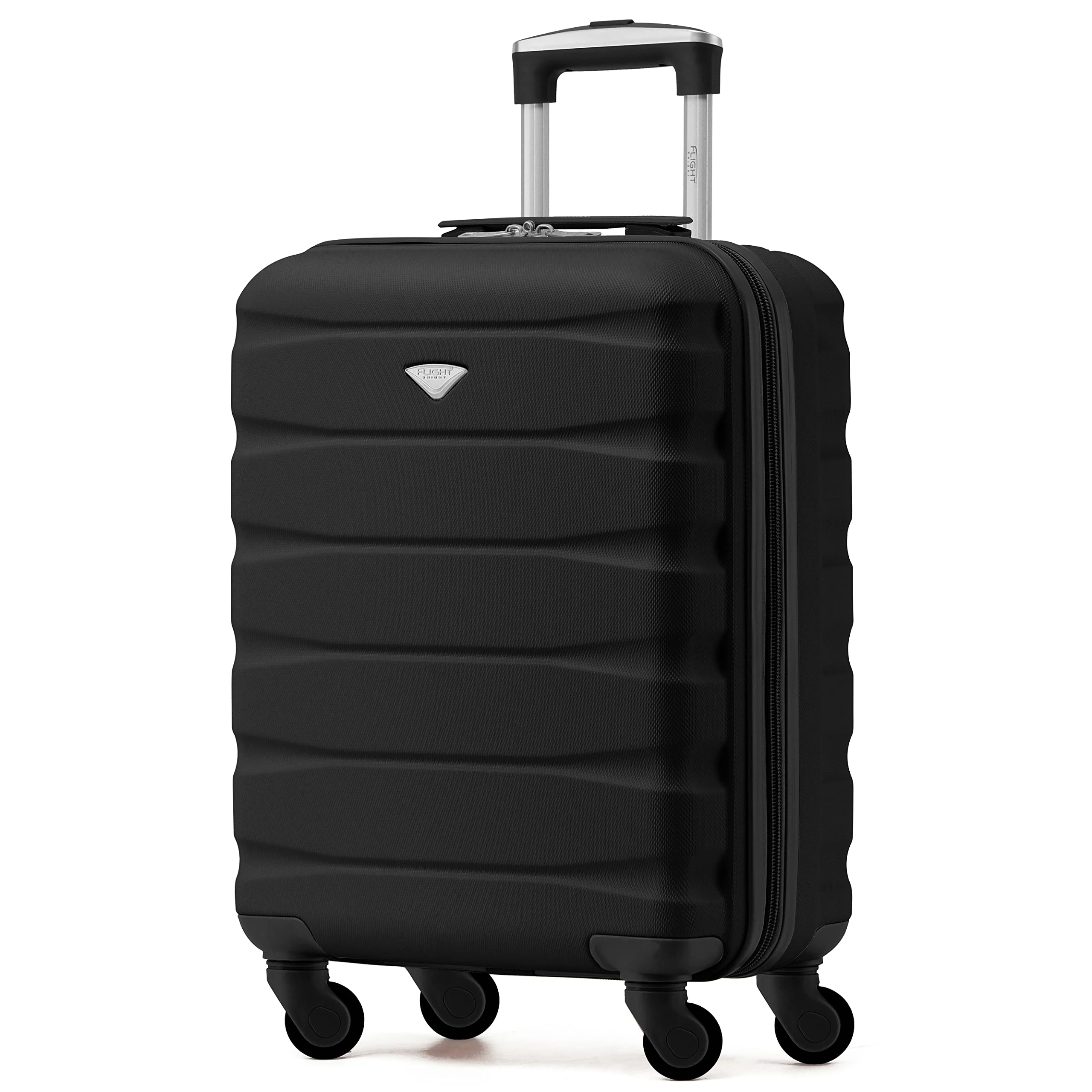 Flight Knight 55x40x20 Ryanair Priority Cabin Suitcase, Also for EasyJet, Jet2, Lightweight,ABS Hard Shell, Durable 4-Wheel Cabin Case, Carry-On Size 10kg Hand Luggage, Travel Bag- 55 x 40 x 20
