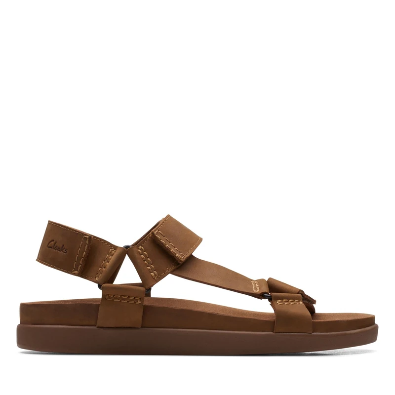 Clarks Men's Sunder Range Sandal, Tan Leather, 12 UK