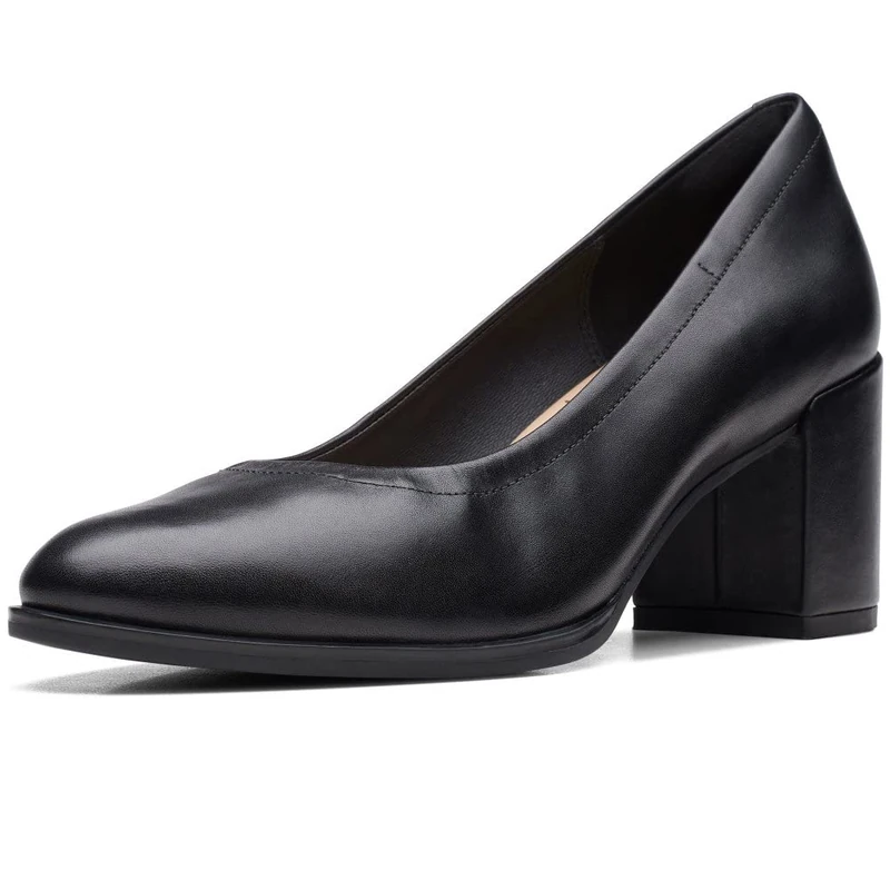 Clarks Women's Freva55 CourtPump, Black, 6.5 UK