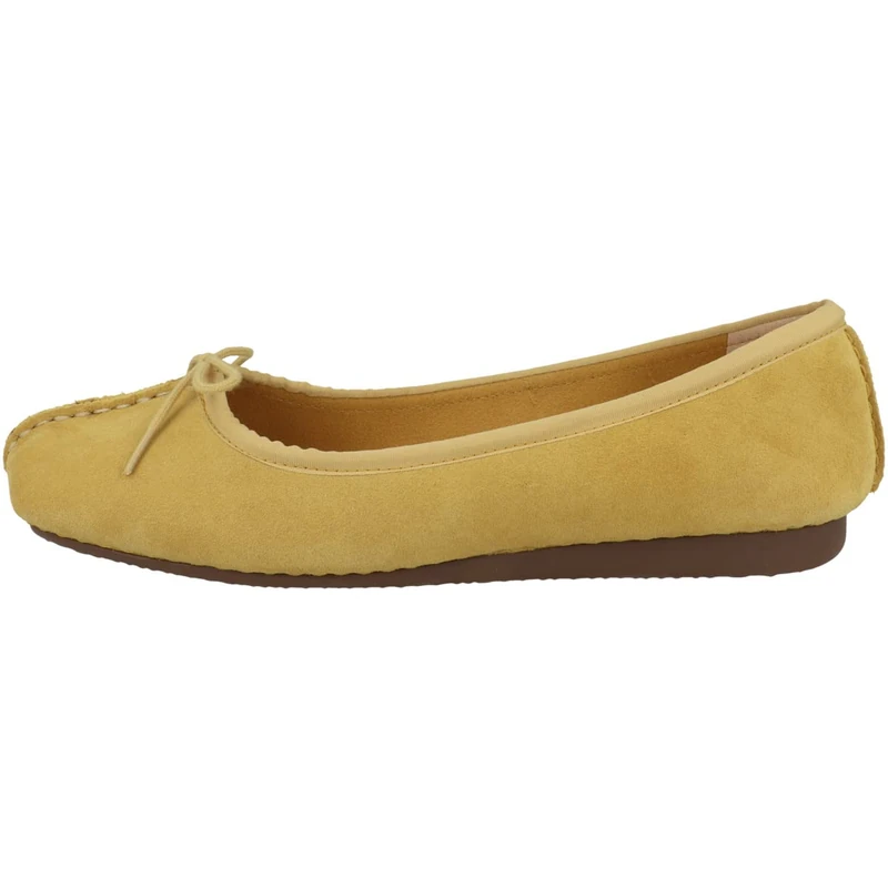 Clarks Women's Freckle Ice Ballet Flats, Yellow Suede, 8.5 UK