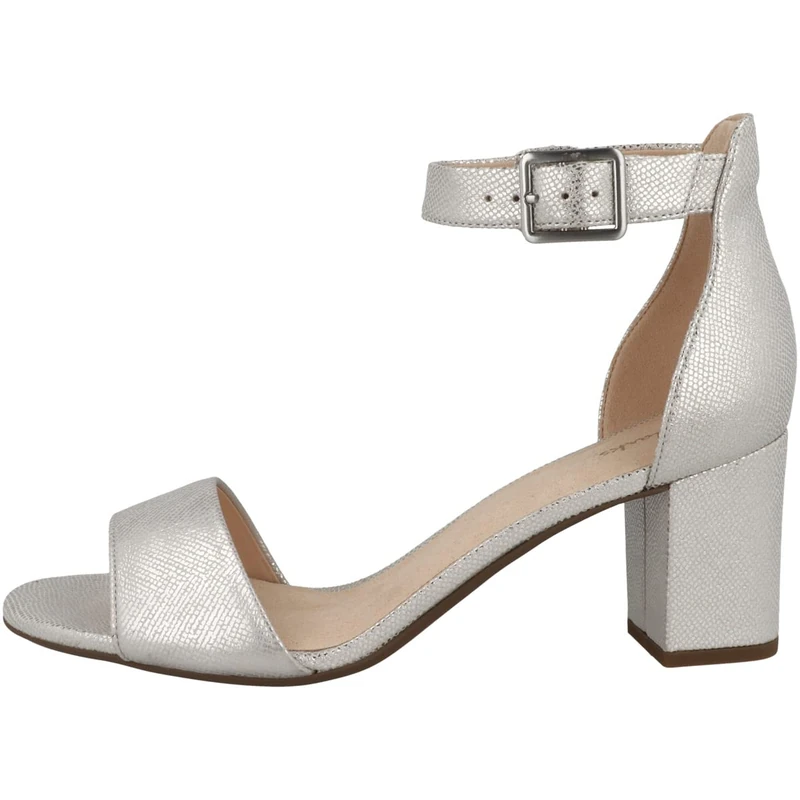 Clarks Smart Deva Women's Ankle Strap Sandals, Metallic silver, 8 UK