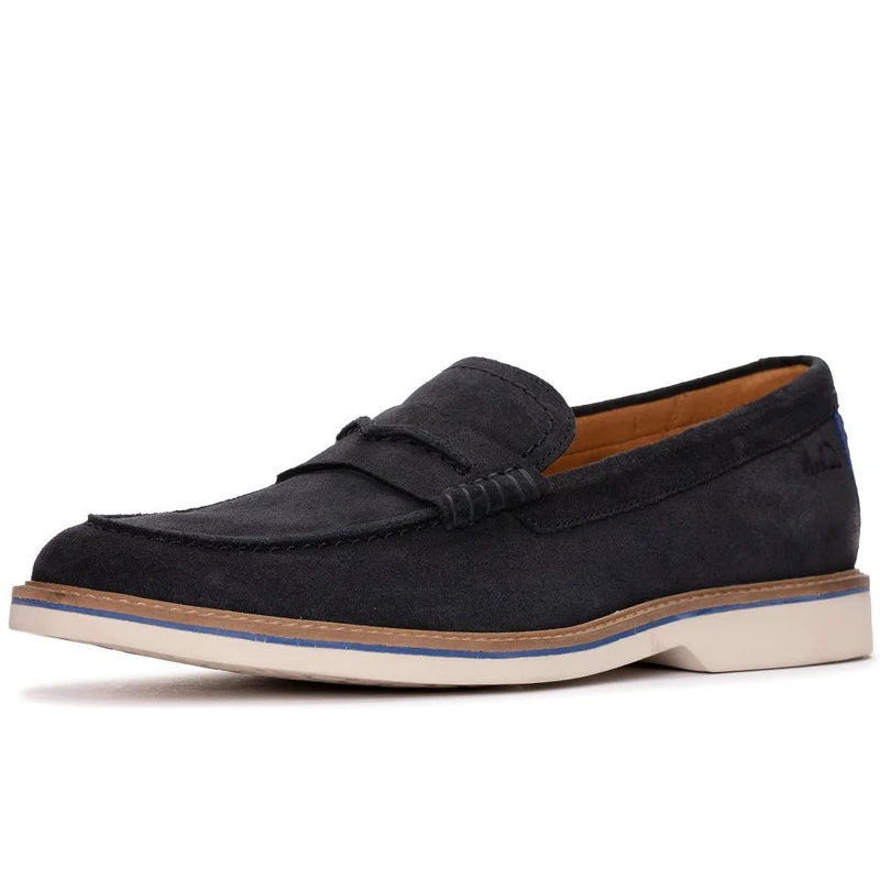 Clarks Atticus LTSlip Mens Navy Suede, 6.5