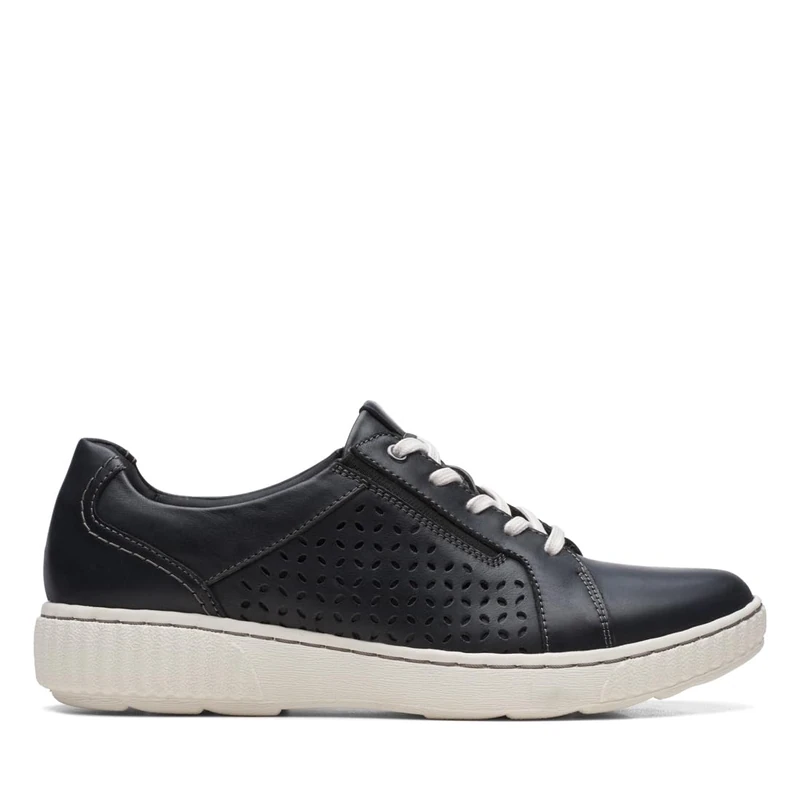 Clarks Women's Caroline Ella Trainers, Black (Black Leather), 3.5 UK - Image 1