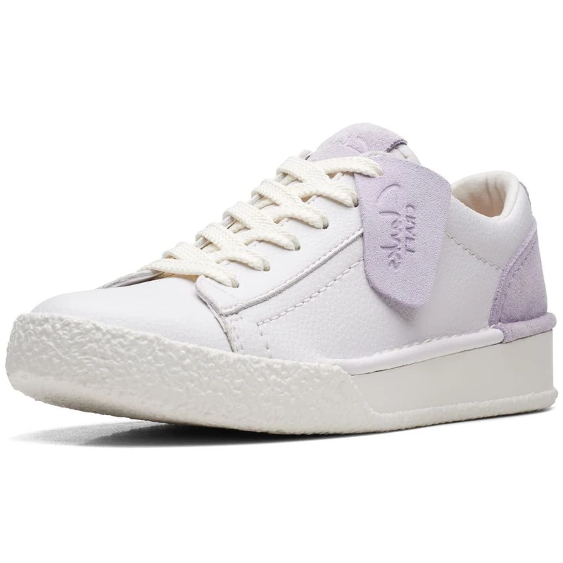 Clarks Women's Craftcup Walk Sneaker, White Lilac Lea, 8 UK