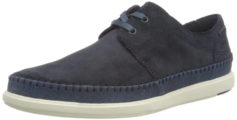 Clarks Men's Bratton Lo Boat Shoe, Navy Suede, 6 UK