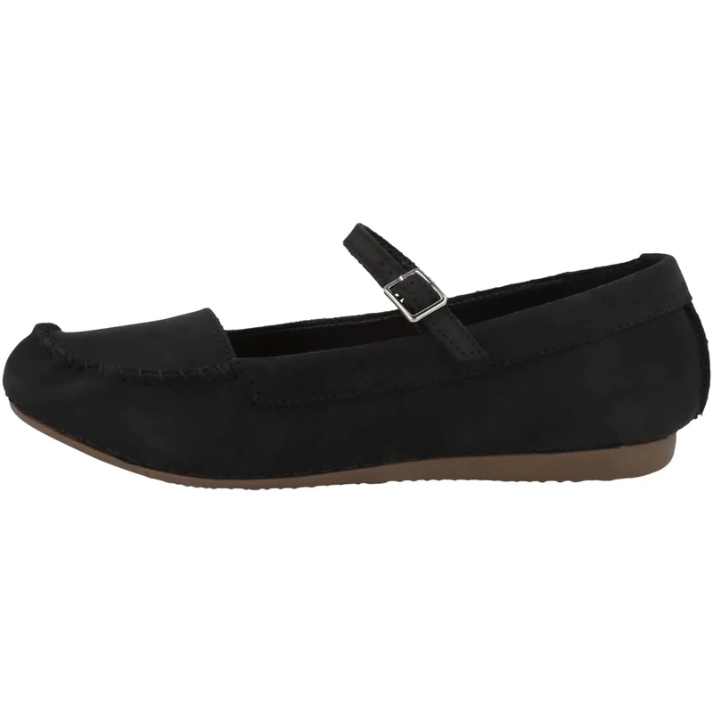 Clarks Women's Freckle BarBallet Flat, Black Nubuck, 37.5 EU