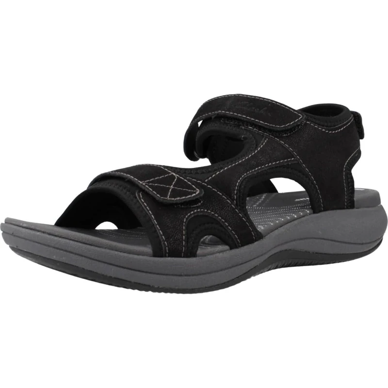 Clarks Women's Mira Bay Flat Sandals, black, 35.5 EU