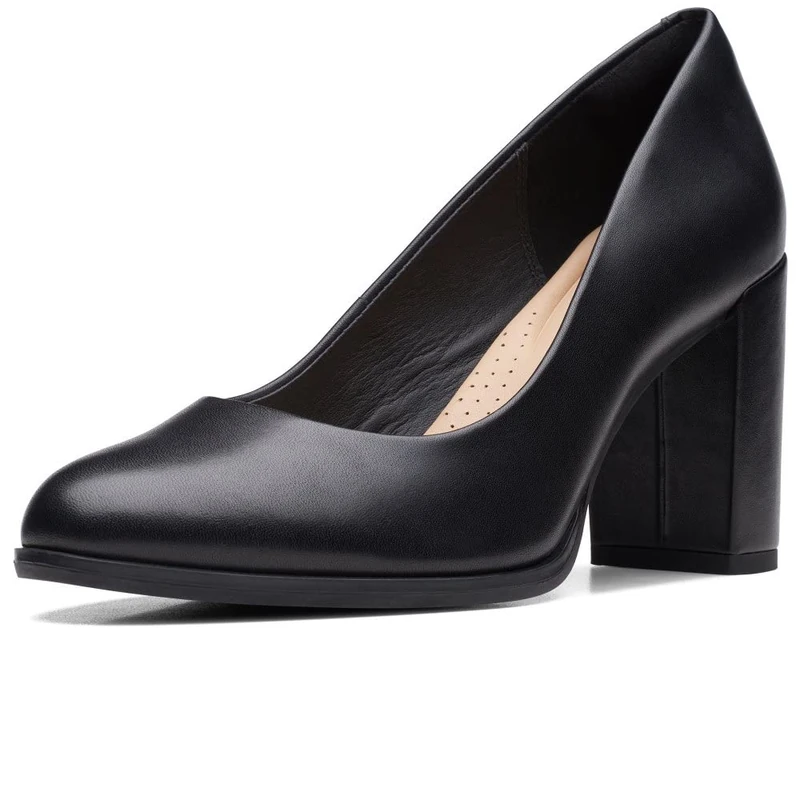 Clarks Freva85 Court Womens Black Leather, 9 - Image 1