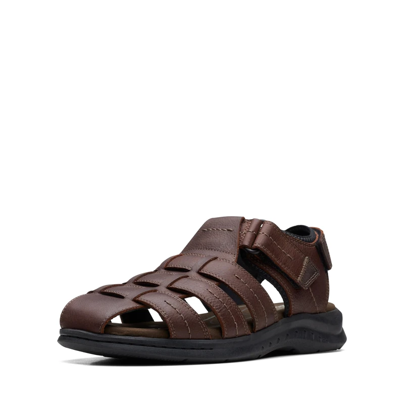 Clarks Walkford Fish Mens Brown Tumb, 7