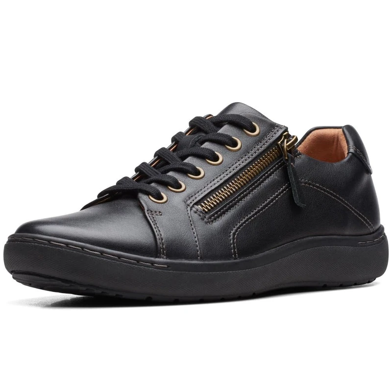 Clarks Women's Nalle Lace Trainers, Black, 8 UK