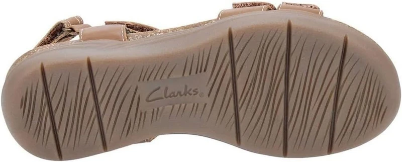 Clarks Women's April Cove Sports sandal, Dark Tan Lea, 5 UK