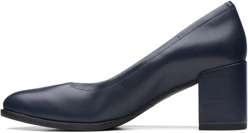 Clarks Women's Freva55 CourtPump, Navy Leather, 5 UK