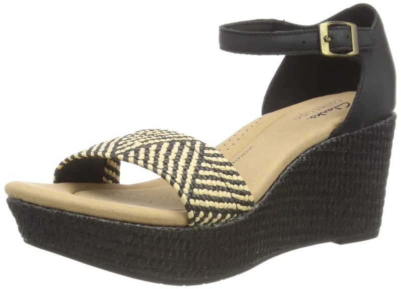 Clarks Women's Rose EaseSandal, Black (Black Leather), 5 UK