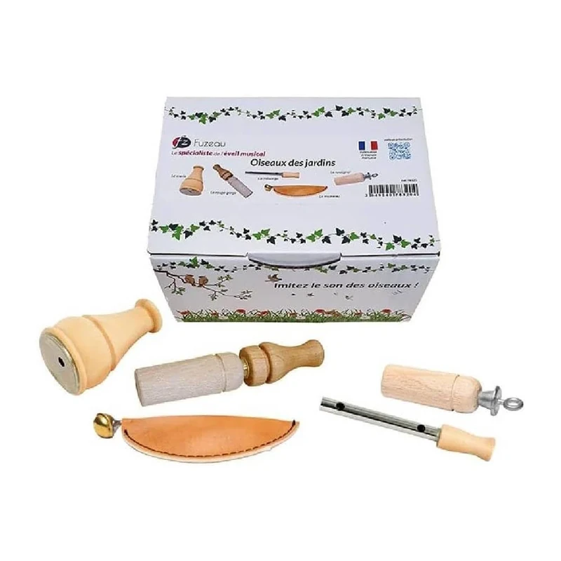 FUZEAU - 78321 - Set of 5 Natural Wooden Calls - To Imitate the Sounds of Birds in the Backyard - Ambiance Nature - For Ages 4 and Up