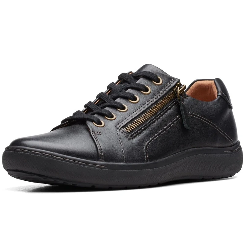 Clarks Women's Nalle Lace Sneaker, Black, 3.5 UK