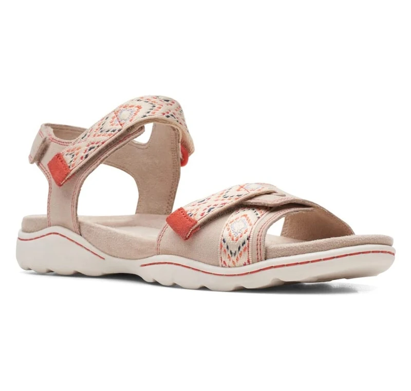 Clarks Women's Amanda Sprint Sports Sandal, Sand Suede, 4.5 UK