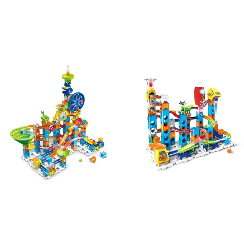 VTech Marble Rush Adventure Set - Construction Toys for Kids with 10 Marbles and 128 Building Pieces & Launch Pad with 75 Building Pieces