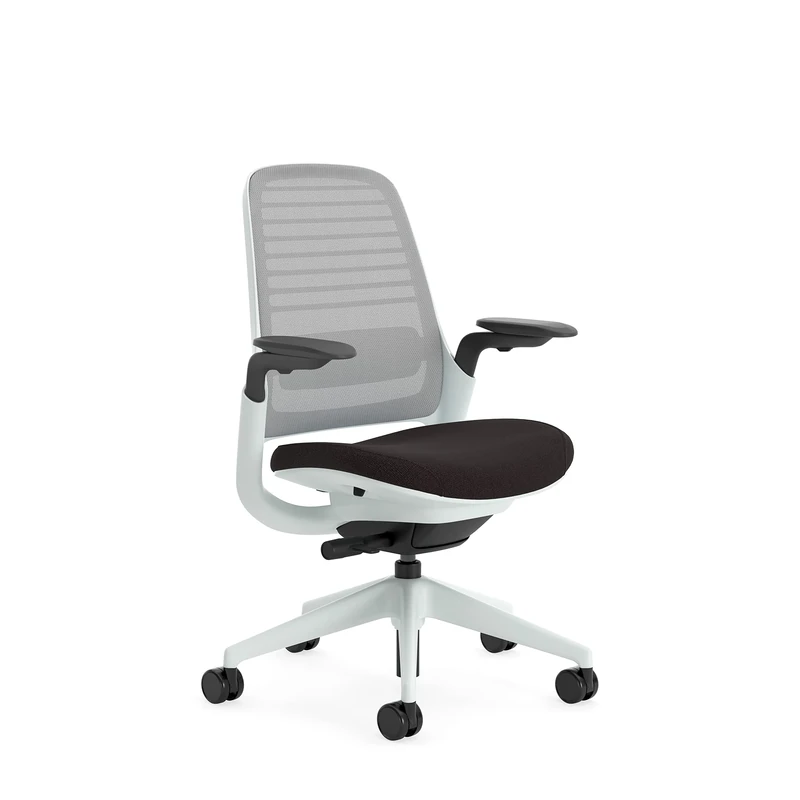 Steelcase Series 1 Ergonomic Office Chair With LiveBack Lumbar Support And 4D Armests Nickel/Anthracite; Made in Europe