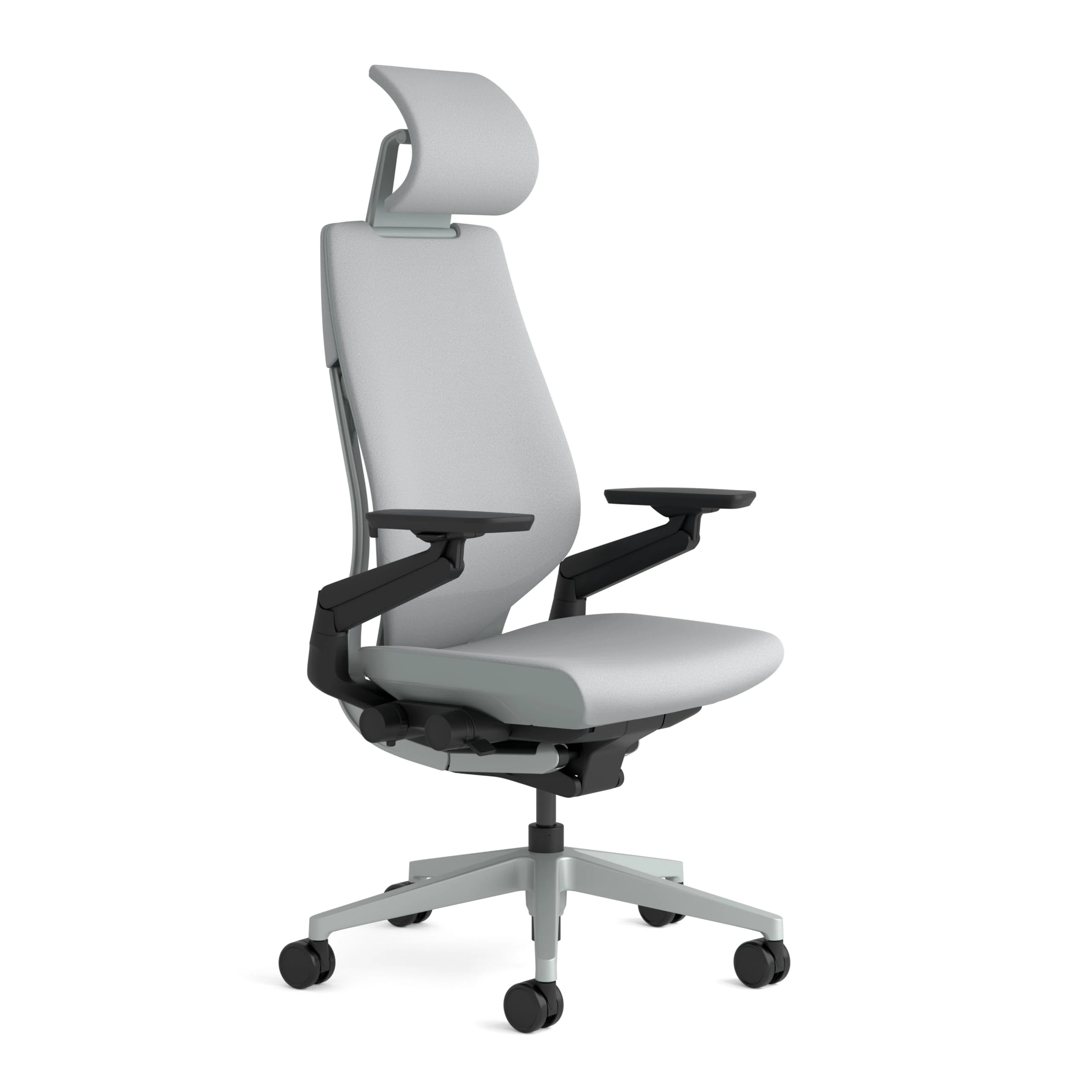 Steelcase Gesture Ergonomic Office Chair With 360° Armrests, 3D Live Back Lumbar Support, Adjustable Headrest Grey, 66 x 62.5 x 107