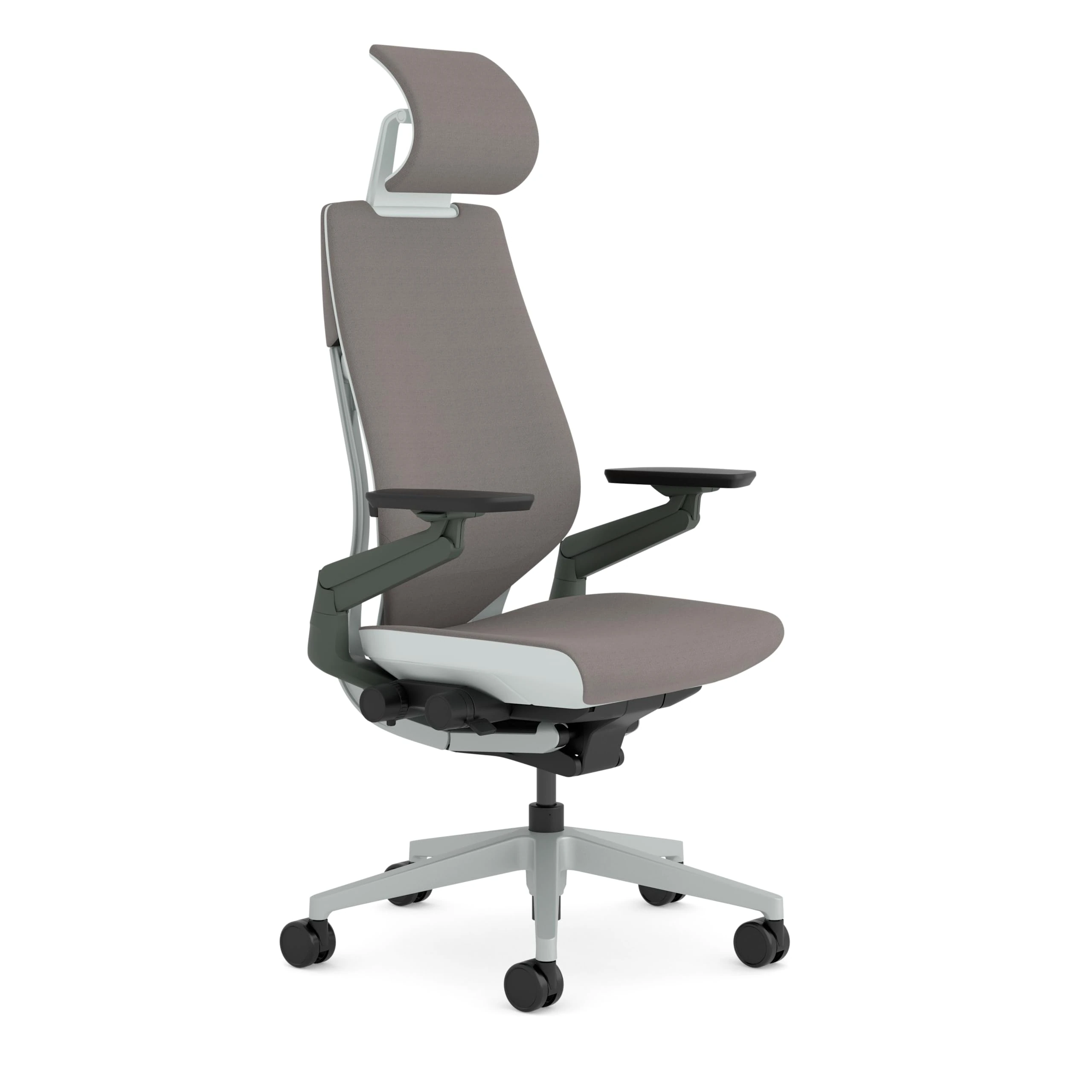 Steelcase Gesture Ergonomic Office Chair With 360° Armrests, 3D Live Back Lumbar Support, Adjustable Headrest Mocca, 66 x 62.5 x 107