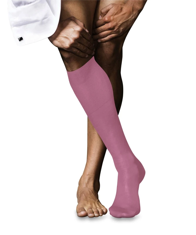 FALKE Men's No. 9 M Kh Cotton Long Plain 1 Pair Knee-High Socks, Red Rose 8680, 10-11