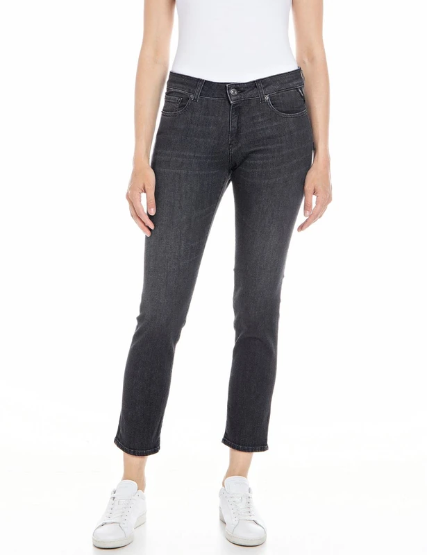 REPLAY Women's WA429 Faaby 99 Denim Jeans, Black 098, 24W / 30L