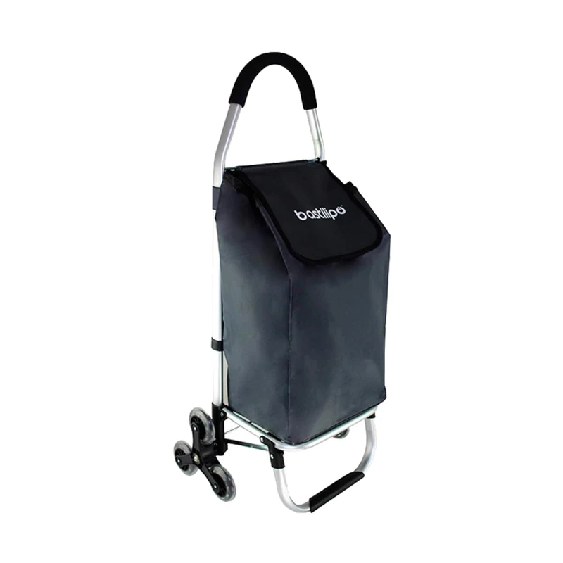 Bastilipo - Shopping Trolley Climbs stairs, 6 Wheels, Charcoal Grey, Andrea Gris Marengo,