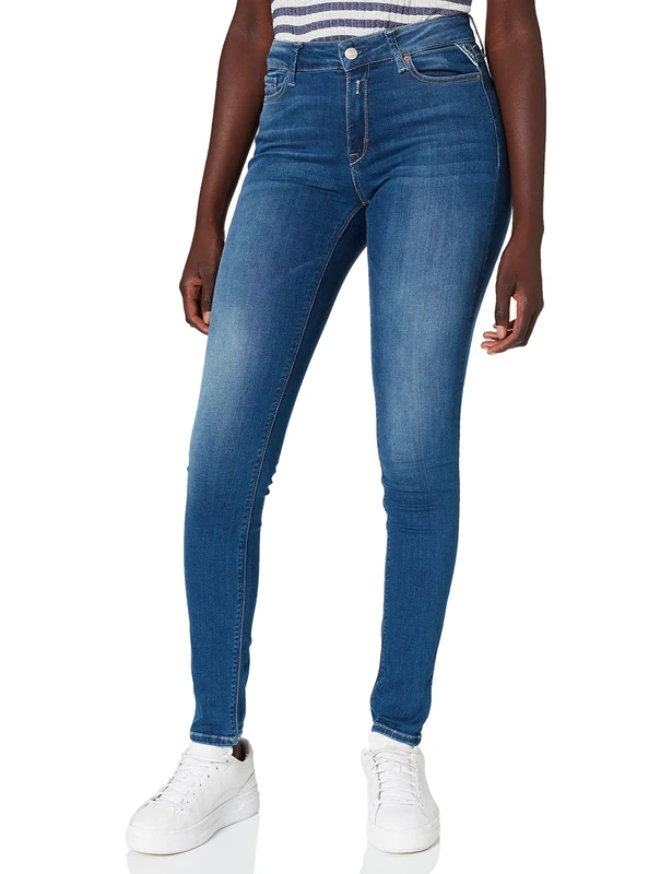 REPLAY Women's WHW689 Luzien Power Stretch Modal Jeans, 009 Medium Blue, 2332