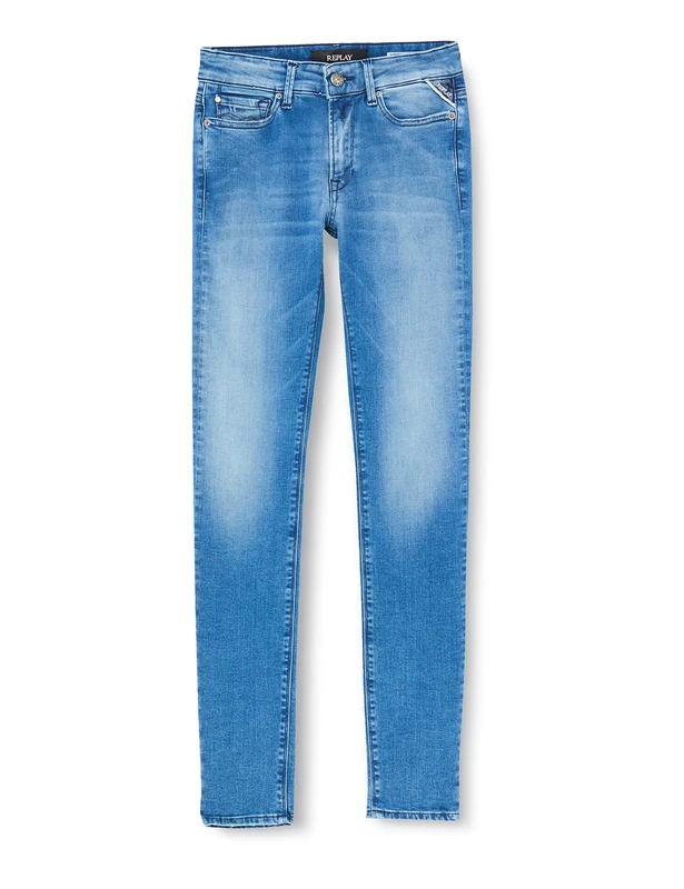 REPLAY Women's WHW689 Luzien Dark Power Stretch Jeans, Medium Blue 009, 31W / 32L
