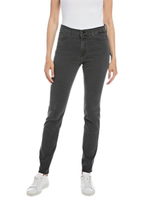 REPLAY Damen Jeans Mjla Slim-Fit mit Comfort-Stretch, Dark Grey 097 (Grau), 24W / 28L